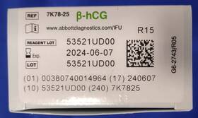 Abbott 7k78-25 Architect Series Total B-hcg Reagent 100 Tests/kit Pn# 07k7825