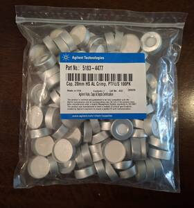 5183-4477 Agilent 20 Mm Hs Al Crimp Cap 100/pk. - Brand New-sealed