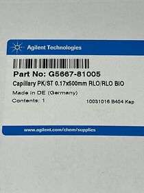 G5667-81005 Agilent Capillary Peek St 0.17 X 500 Mm Rlo Pn G5667-81005 Agilent Capillary Peek St 0.17 X 500 Mm Rlo Pn
