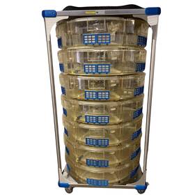 Animal Care Systems Inc. C87100p Rotating 42-cage Rat Rack System With Bottles Feeders And Exhaust - Ivc / Lab Grade
