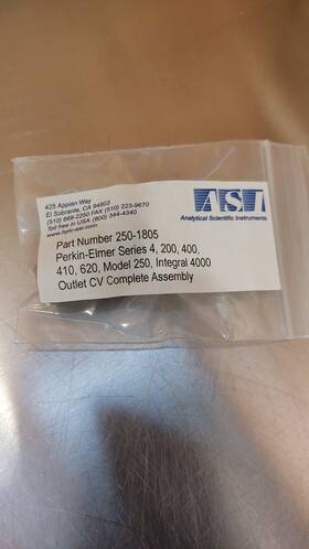 Asi 250-1805 Outlet Check Valve Assembly Perkin-elmer Series 4 200 400 410 620