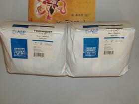 Tqt301 Asp Tourniquet Textured 1 Inch X 18 Blue. Model # Tqt301. 2 Bags/250ea. 50.00 Tqt301 Asp Tourniquet Textured 1 Inch X 18 Blue. Model # Tqt301. 2 Bags/250ea. 50.00