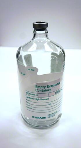 1a8504 B Braun Evacuated Iv Glass Containers Solid Stopper- 1000ml 6/cs Discontinued