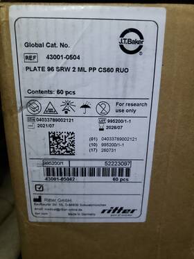 43001-0504 Baker J.t.baker Plate Srw Magnetic 96 2 Ml Pp Cs60 Ruo