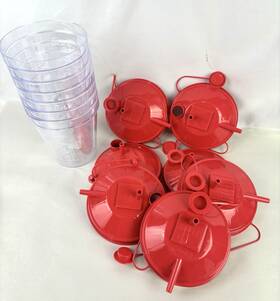 424410 Bemis 800cc Hydrophobic Rigid Suction Canisters With Lids 7 Pack