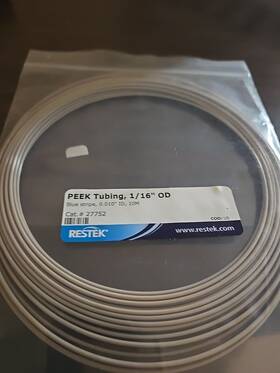 27752 Blue Restex Peek Tubing Cat.# 1/16 Inch Od Stripe Id 10m