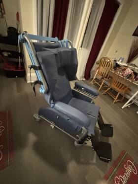 86u3696 Broda Enterprises Inc. Medical Recliner Chair Blue Polyurethane Upholstery