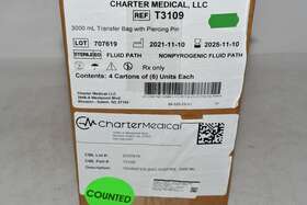 T3109 Charter Medical New 3000ml Transfer Bag With Spike 4x6