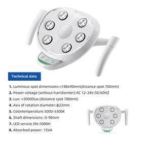 Cx249-23 Coxo Dental Operating Light 6 Led Oral Lamp Induction Senser