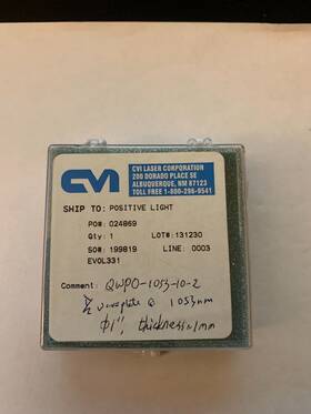 Qwpo-1053-10-2 Cvi Laser Grade Zero-order Quartz Half Waveplate
