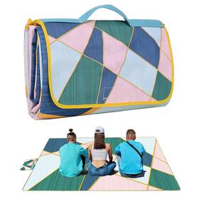 Dancoom 749687540903 Picnic Blanket Foldable Waterproof Sand Mat 80 Inch X Extra Large Pi