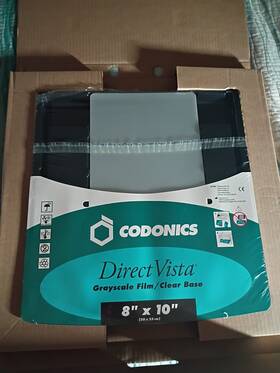 810-dvc Direct Vista Codonics Gray Scale Film/ Clear Base 8 Inch 10 New In Box 100 Sheets