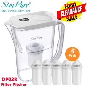 5xfilters Dp03r Water Pitcher With For 1-year Drinking Jug 10 Cup 150-gallon