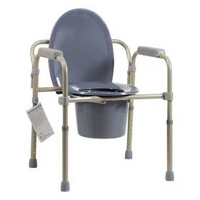 10373 Dynarex Commode Chair Gray Steel