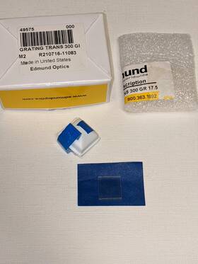 49-575 Edmund Optics New Groove Angle Grating 300 Grooves 12.7mm Sq 17.5 #49-575