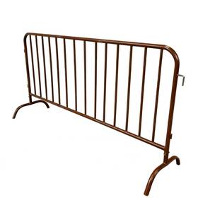3kt-rg-vrqbglv0-00zv3pjrabiko Eliteedge Interlocking Steel Barricade Metal Crowd 5.5 Ft Thickness 0.88mm Brown