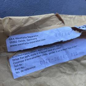 0021-3084-890 Gea Westfalia Separator 0021-4067-890 Genuine Tangential Belt New Oem Surplus