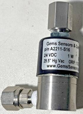 A2211-s16 Gems Sensors & Controls And 24 Vdc 1 Watt 1/32 Orifice P/n 29.5 Inch Hg Vac