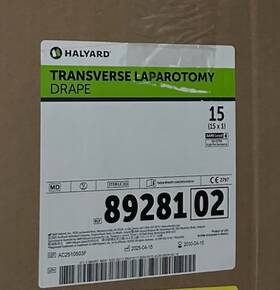 8928102 Halyard 89281 Transverse Laparotomy Drape 115 155cm Ref New