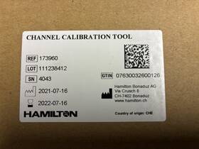 173960 Hamilton Bonaduz Microlab Channel Calibration Tool Sn 404. - Mfg In 2021