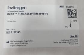 Q33253 Invitrogen Qubit Flex Assay Reservoirs Box Of 100 Catalog No
