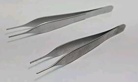 12-368-15 Kls Martin 12-368-12 Lot Of 2 Adson 1x2 Tissue Forceps 4.75 Inch And 6