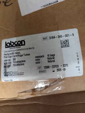 3184-345-001-9 Labcon One Case Of 50ml Flat Cap Centrifuge Tubes Qty. 500 Ne