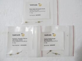 392538402 Lot Of 3 Types Varian Graphite Ferrule With Brass Jacket 0.4mm 0.5mm 0.8mm 2 Pkg 392538402 Lot Of 3 Types Varian Graphite Ferrule With Brass Jacket 0.4mm 0.5mm 0.8mm 2 Pkg