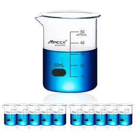 Bkl050-010 Maccx 1.7oz 50ml Sturdy Glass Beaker 3.3 Borosilicate Griffin Low Form With Print
