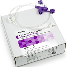 194-0121-2 Mckesson Dual Enfit Port Extension Feeding Set Right Angle 24 Inch New