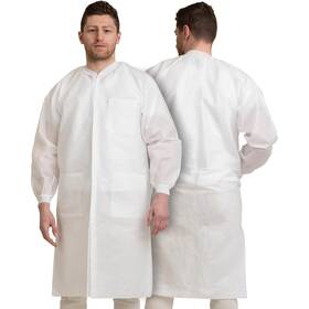 Medical Nation 093674978614 10 Disposable Lab Coats - White Coat For Women Men Knee Length Comforta