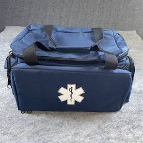 Ms-b3321 Medsource Msb3321 Nwot Padded Large Trauma Bag 10.5x12x20 Navy Blue Strap Zip