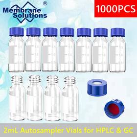 Membrane Solutions Lbsv022c Lbsv222css 1000pcs 2ml Autosampler Vial Caps 9-425 Glass Bottle Screw Top Hplc Gc