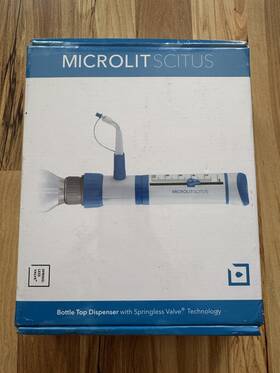 Sci-10 Microlit Scitus Bottle Top Dispenser 1-10 Ml - New Sealed Sci-10 Microlit Scitus Bottle Top Dispenser 1-10 Ml - New Sealed