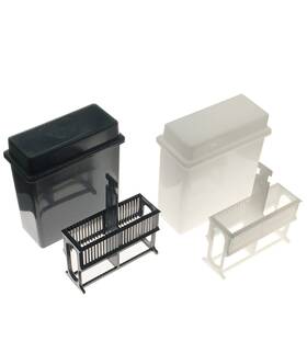 Mh-sj6302 Muhwa 24 Places Microscope Slides Staining Rack And Jar 2 Sets Gray/white
