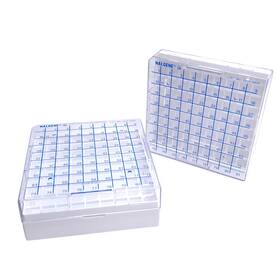5029-0909 Nalgene Lot Of 2 Polycarbonate Cryo Boxes Hold 81 Vials 5ml 95mm H