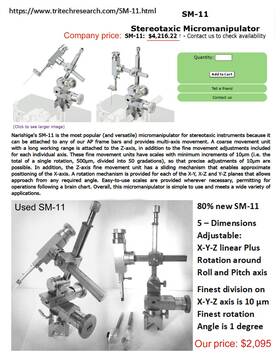 Sm-11 Narishige Micromanipulator Sm-11 Narishige Micromanipulator