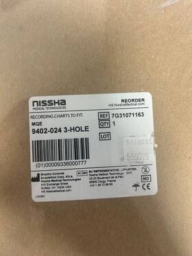 7g31071163 Nissha Cs Of 8 Packs Recording Charts To Fit Mqe 9402-024 3-hole -