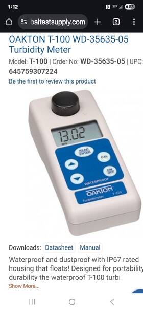 Wd-35635 Oakton Oakland T-100 05 Turbidity Meter