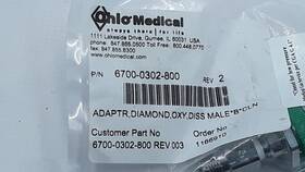 6700-0302-800 Ohio Medical 6700-0302-803 Adapter Diamond Oxy Diss Male B Cln Pn