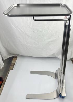 P-1066 Pedigo Stainless Steel Adjustable Foot-operated Mayo Stand With Tray