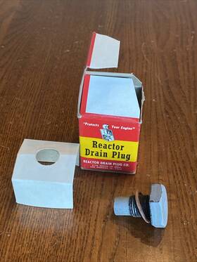 6441-33 Reactor Drain Plug Co Vtg Nos Protects Your Engine Stops Suicide Destroys Acids
