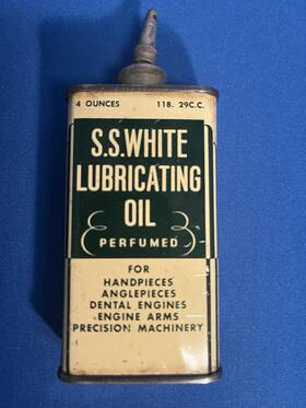 Tin-4 S.s. White Dental Manufacturing Antique S.s.white Lubricating Oil Oz.-for Engines- 100 Years Old