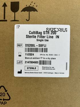 Ds200l-sbfli Sartorius Cultibag Str 200 Sterile Filter Line In Ds200l-sbfli Sartorius Cultibag Str 200 Sterile Filter Line In