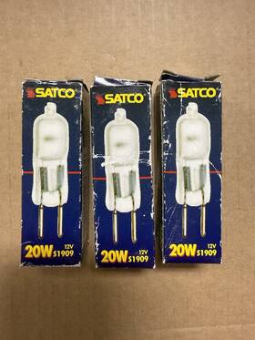 S1909 Satco Lot Of 3 Halogen 20w Frosted G4 Base 12v