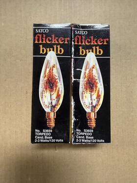 S3659 Satco Lot Of 2 Flicker Flame Bulbs Candelabra Base
