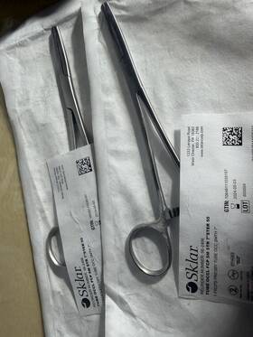 96-2406 Sklar 2 Tube Occluding Forceps Smth Sm Str 7 Inch Ster 50 - Stainless