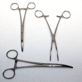V97-140 Sklar Lot Of 3 Hemostatic Forceps Vantage Rochester-pean L 7 Inch Curved Serrated
