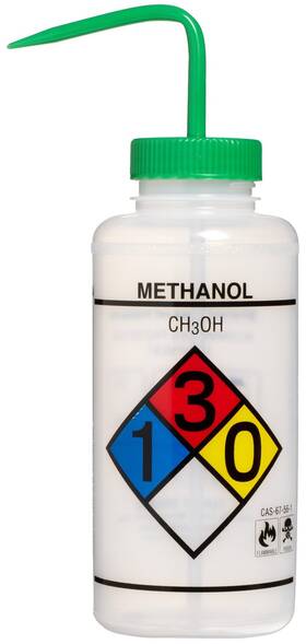 117320011 Sp Scienceware Bel-art Safety-labeled 4-color Methanol Wide-mouth Wash Bottles 1000ml 3
