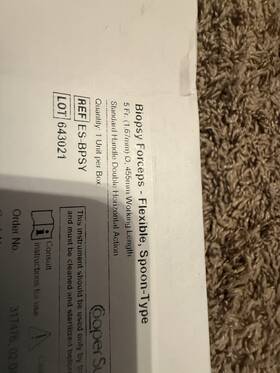 Spoon Forceps 01.67mm Biopsy Type 455mm Working Length For Student Training